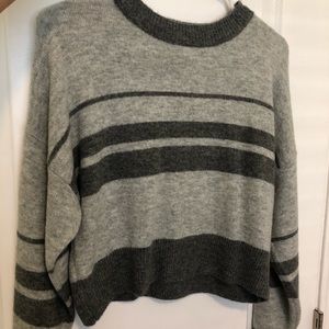 Topshop gray striped sweater